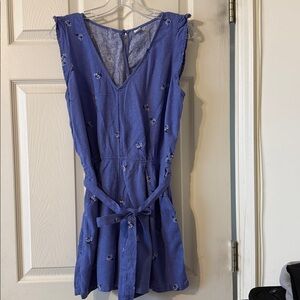 Old Navy Blue Mini Romper with Floral Details